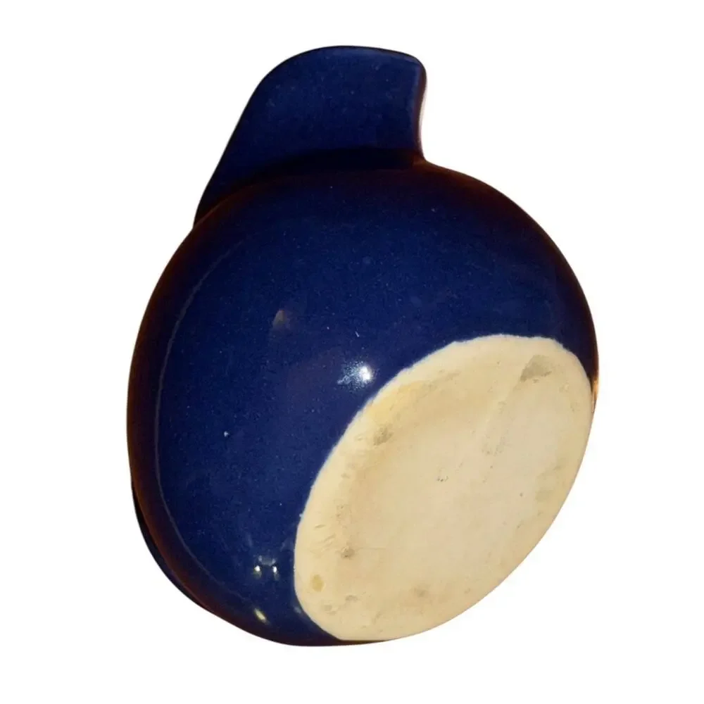 Cobalt Blue Studio Pottery Creamer‎ Mini Pitcher Stoneware Hand Thrown Farmhouse